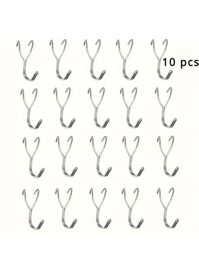 10pcs Heavy Duty Stainless Steel Pegboard Hooks Garage Kitchen Storage Organizer - Image 3