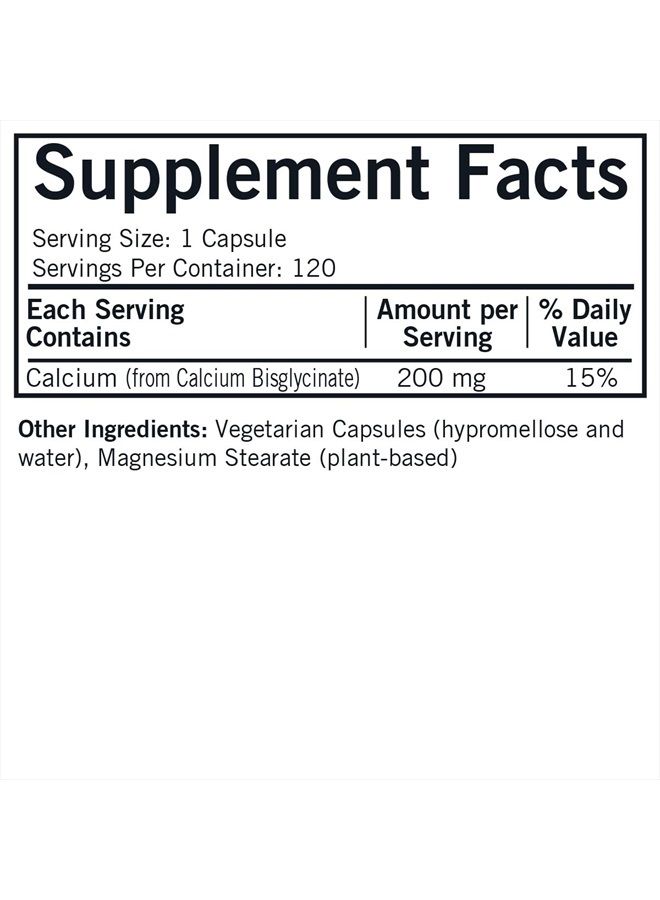 Kirkman Calcium Bisglycinate Chelate 200mg - 120 Capsules - Without Vitamin D3 - Helps Maintain Strong Bones - Hypoallergenic - Image 2