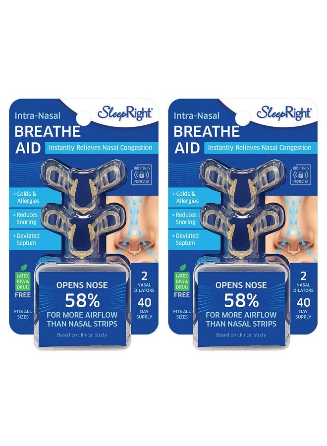 SleepRight Intra-Nasal Breathe Aids Breathing Aids for Sleep Nasal Dilator Snore Reducer - 2 Pack (4 Count) - Image 1