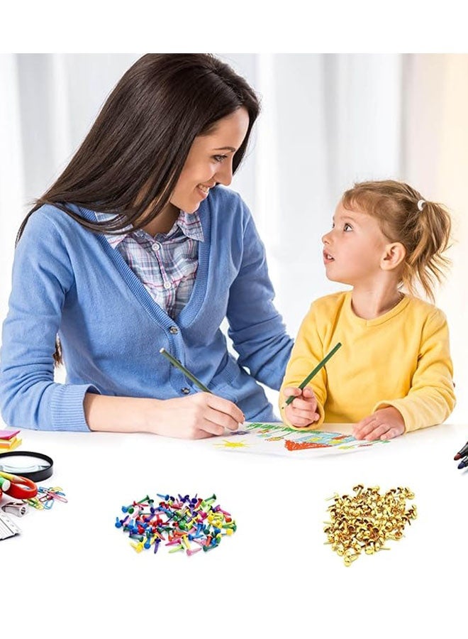 Happy D 300 colored and gold paper clips, small clips for round handmade albums, paper clips, paper fasteners, for arts and crafts, school project decorations, DIY scrapbook supplies (0.30 x 0.51 inches) - Image 3