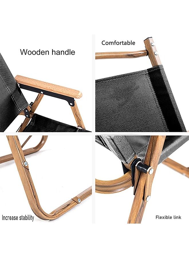 عربست كرسي تخييم محمول قابل للطي ، كرسي تخييم لصيد الأسماك خفيف الوزن ودائم ، كرسي خشبي للنزهة في الهواء الطلق لكرسي شاطئ الشواء ، مقاوم للرطوبة ومقاوم للاهتراء - Image 2