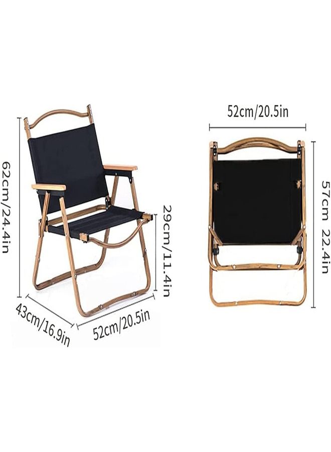 عربست كرسي تخييم محمول قابل للطي ، كرسي تخييم لصيد الأسماك خفيف الوزن ودائم ، كرسي خشبي للنزهة في الهواء الطلق لكرسي شاطئ الشواء ، مقاوم للرطوبة ومقاوم للاهتراء - Image 5
