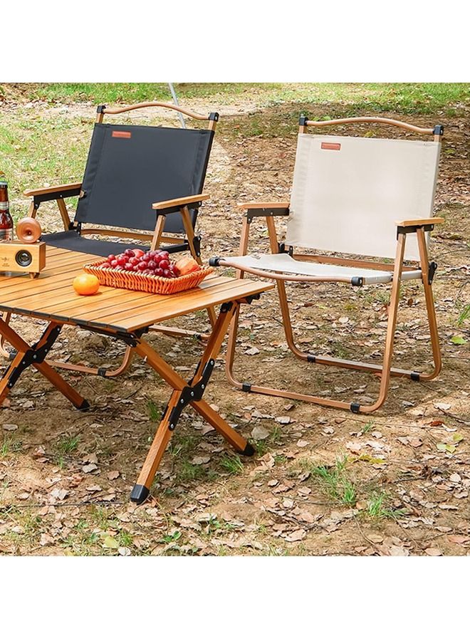 عربست كرسي تخييم محمول قابل للطي ، كرسي تخييم لصيد الأسماك خفيف الوزن ودائم ، كرسي خشبي للنزهة في الهواء الطلق لكرسي شاطئ الشواء ، مقاوم للرطوبة ومقاوم للاهتراء - Image 4