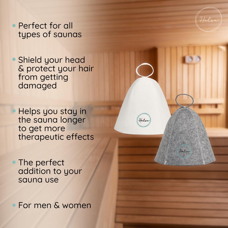 Halsa Sauna Hat 2 Pack - Felt Sauna Hats for Men & Women - Heat Protection for Sauna, Banya, Steam Room - Soft, Durable, Comfortable - Ideal for Hot Room Therapy & Sweat Sessions Multi Color - Image 2