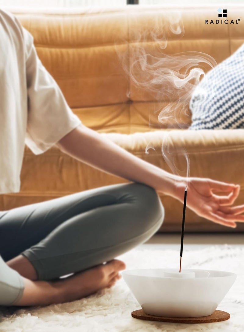 RADICALn Handmade White Marble Incense Holder 5.5 Inch, Incense Stick Holder for Living Room, Marble Ashtray & Palo Santo Holder, Perfect for Home, Meditation, Relaxation, or Gift - Image 2