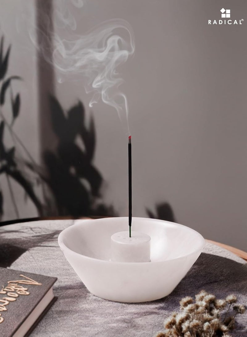 RADICALn Handmade White Marble Incense Holder 5.5 Inch, Incense Stick Holder for Living Room, Marble Ashtray & Palo Santo Holder, Perfect for Home, Meditation, Relaxation, or Gift - Image 5