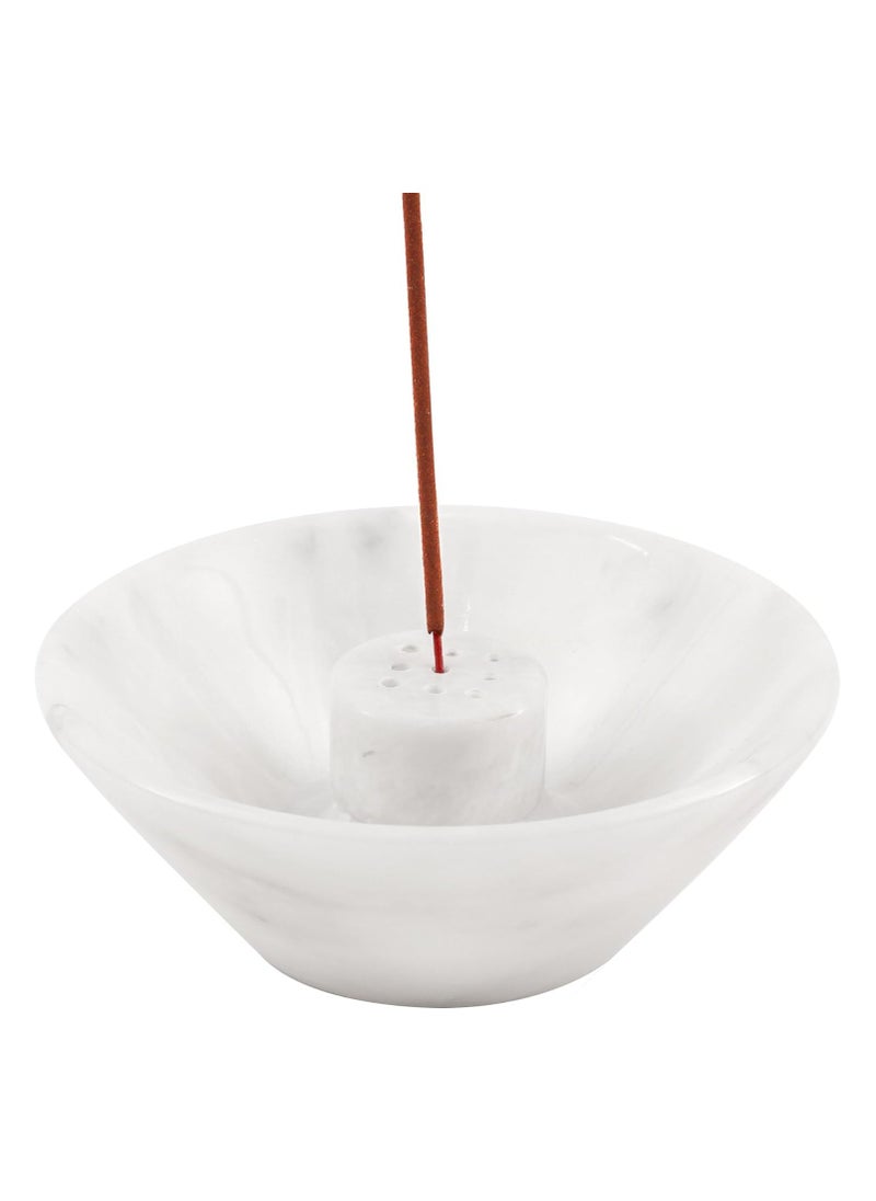 RADICALn - Radicaln Incense Holder White Handmade Marble 5.5" Inch Palo Santo Holder Easily Grab Incense Ashes with Incense Sticks- Incense Burner for Home Décor - Image 1