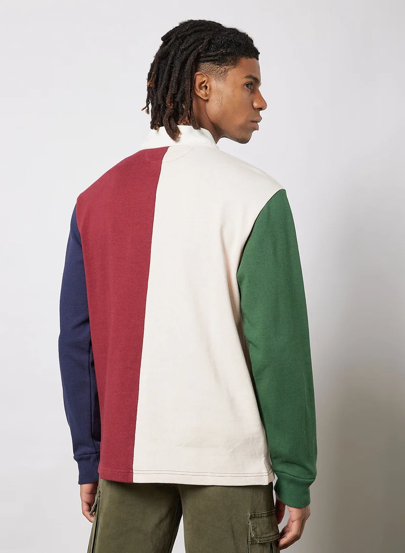 HUF Mick Colourblock Rugby T-Shirt