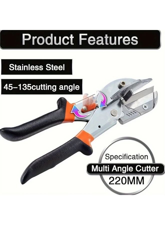 Silvery Multi Angle Miter Cutter Adjustable Hand Tool Cuts Cork PVC Plastic for DIY Craft - Image 3