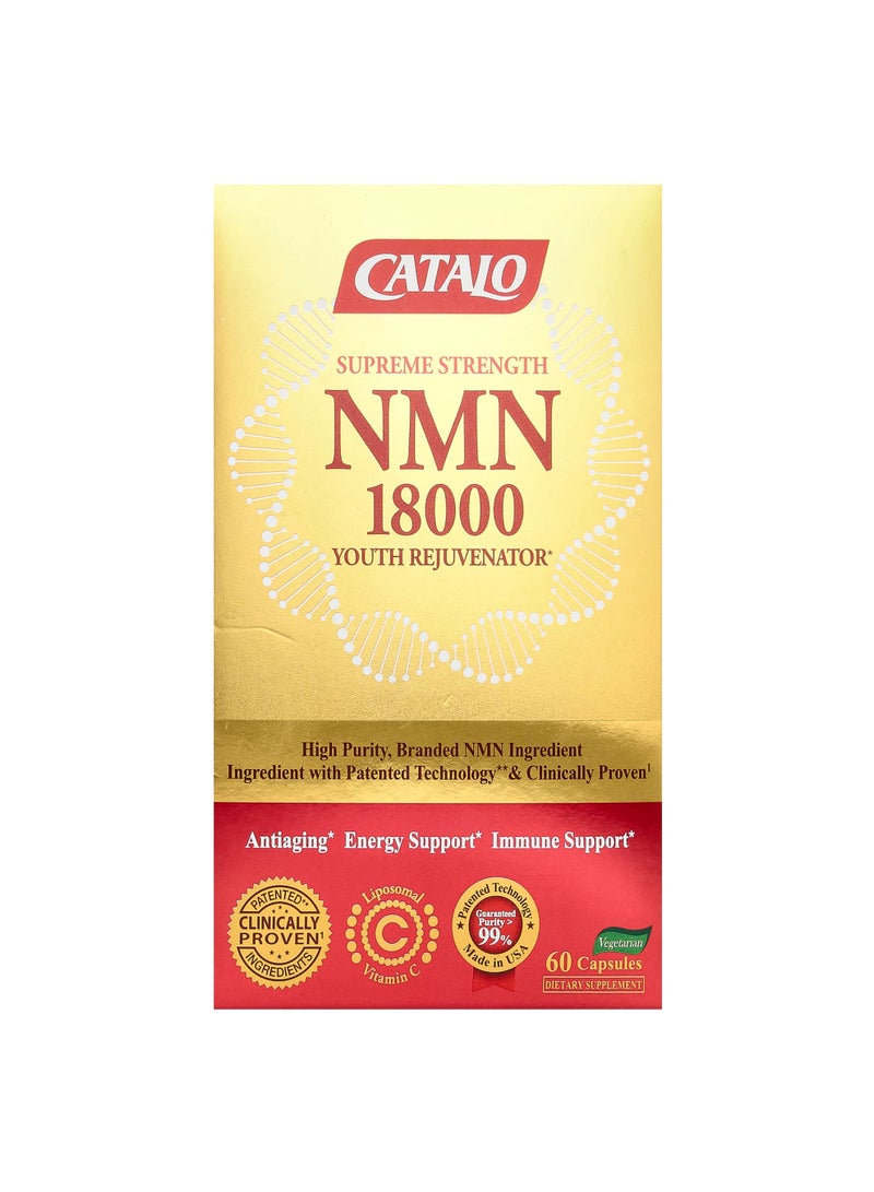 NMN 18000 مجدد الشباب، قوة عظمى، 60 كبسولة