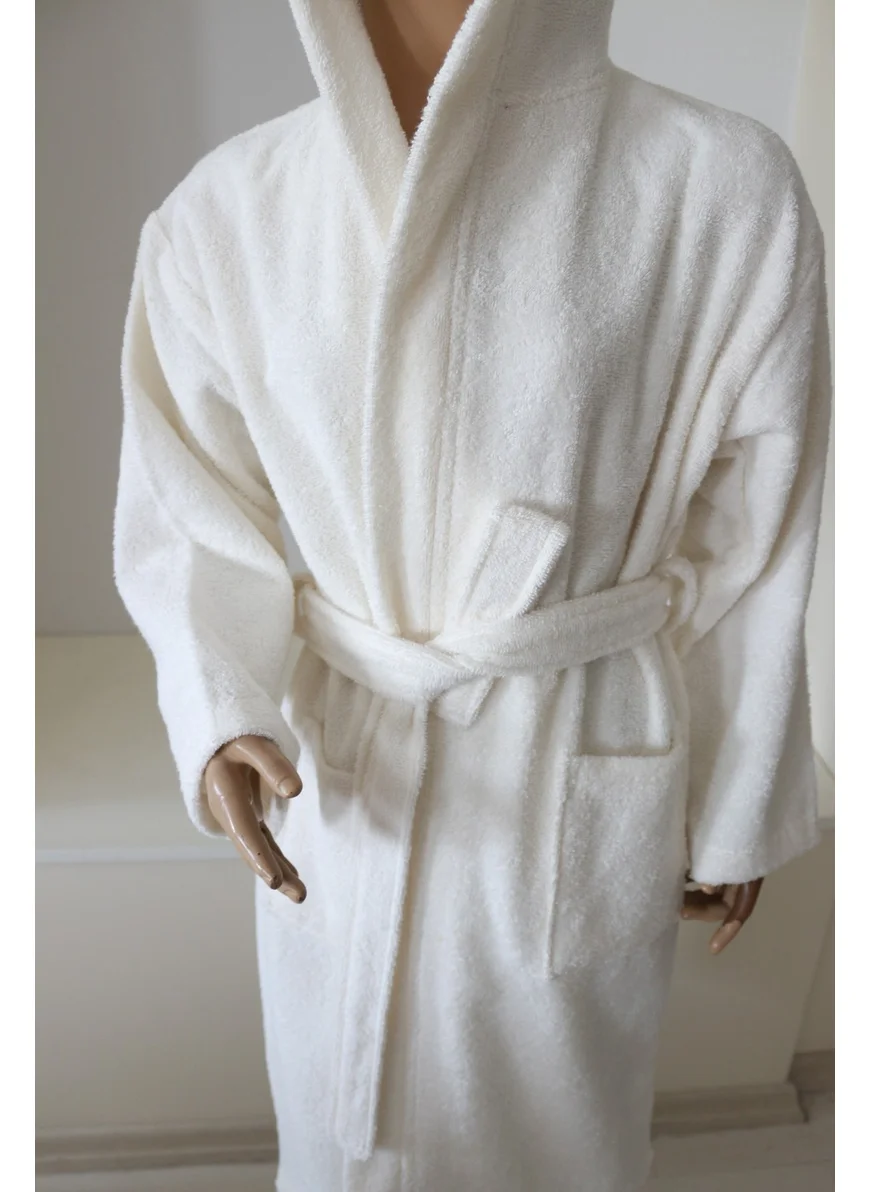 Ender Home Children's Bathrobe Teenager's Bathrobe Boucle Cotton Hooded Bathrobe