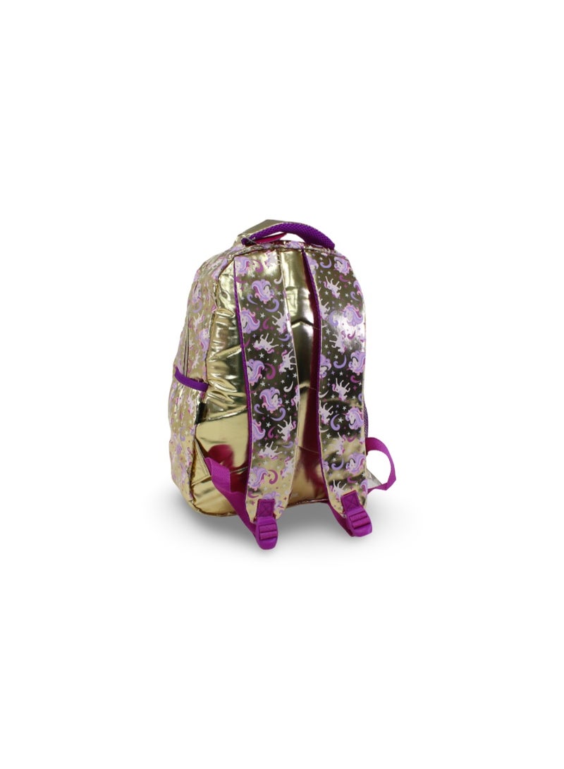 سميجل حقيبة ظهر Smiggle بتصميم وحيد القرن، مقاس 17 بوصة – لون ذهبي - Image 2