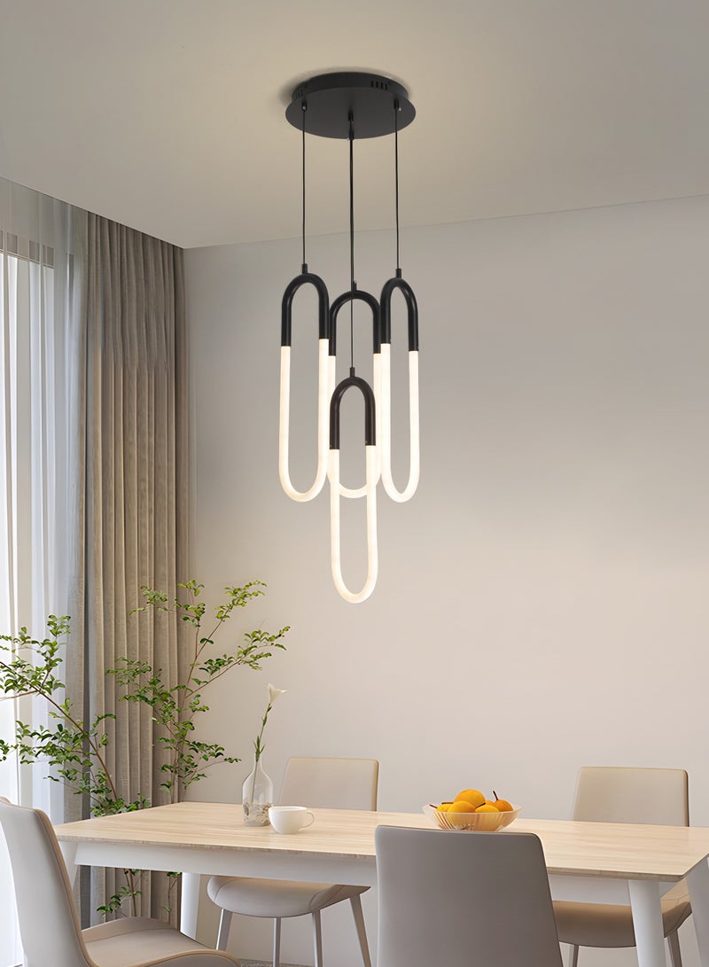 YATAI LIGHTING Black Oval Pendant Light, Adjustable Height and Dimmable LED 3000K-6000K with Remote Control, Modern Hanging Light for Dining Room, Bedroom, and Kitchen Island,64W - Image 4