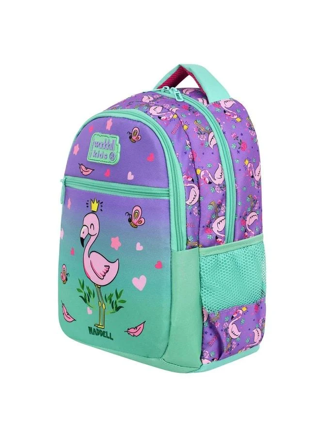 Magu Girls' Purple and Green Flamingo Patterned School Bag and Lunch Bag Set - Waddell Kids