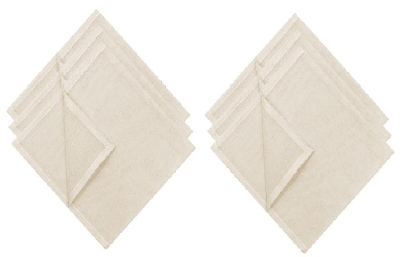 WUD 6 Idli cloths for Steaming idlis, momos, dumplings, rice. size 17 x 19 inch, Material - Unbleached Cotton, Hemmed Edges - Image 1