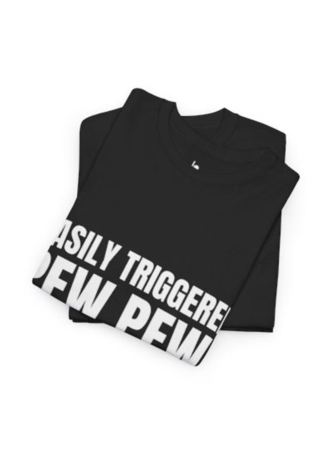 Lo Life Easily Triggered T-Shirt | Black Cotton Graphic Tee - Image 4