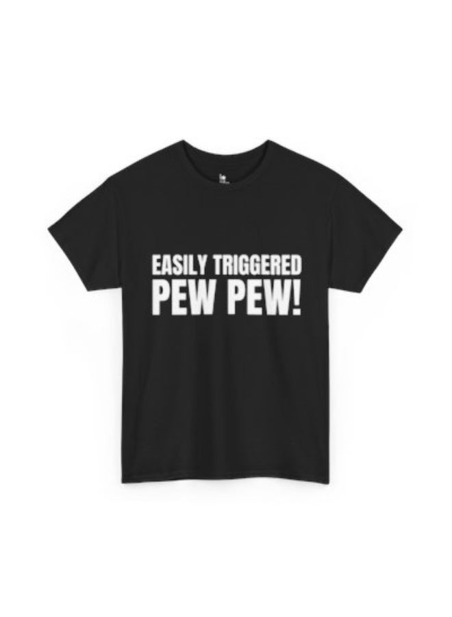 Lo Life Easily Triggered T-Shirt | Black Cotton Graphic Tee - Image 1
