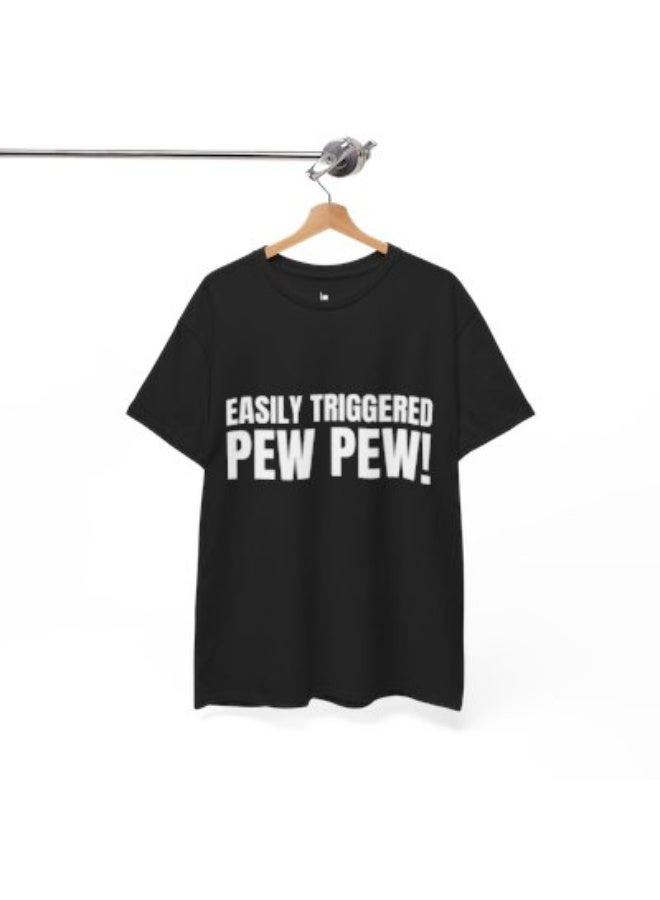 Lo Life Easily Triggered T-Shirt | Black Cotton Graphic Tee - Image 5