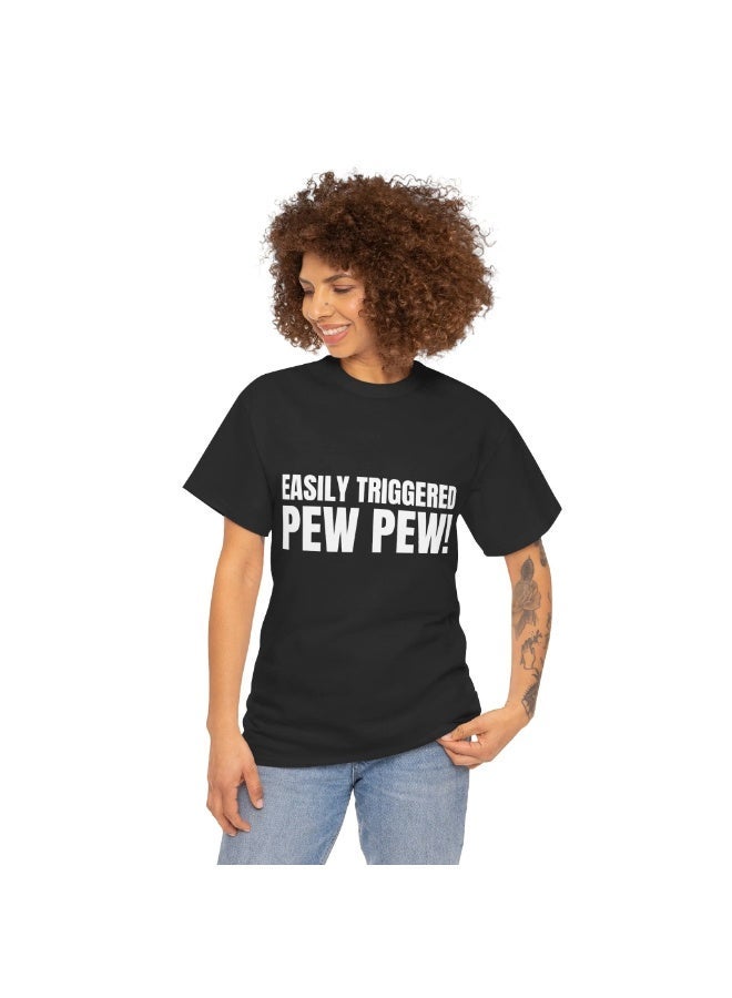 Lo Life Easily Triggered T-Shirt | Black Cotton Graphic Tee - Image 2