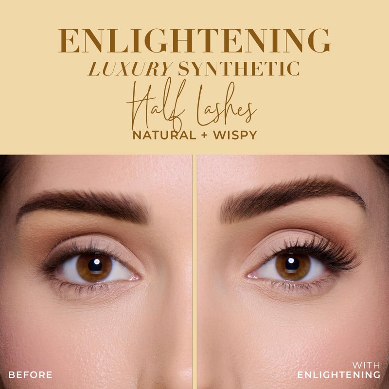 Lilly Lashes Luxury Synthetic Half Lashes (Pack of 4), False Eyelashes, Natural Looking Wispy Lash Strips, Multi-Pack Reusable Up To 15x, Eyelash Glue not Included (Enlightening) - Image 2