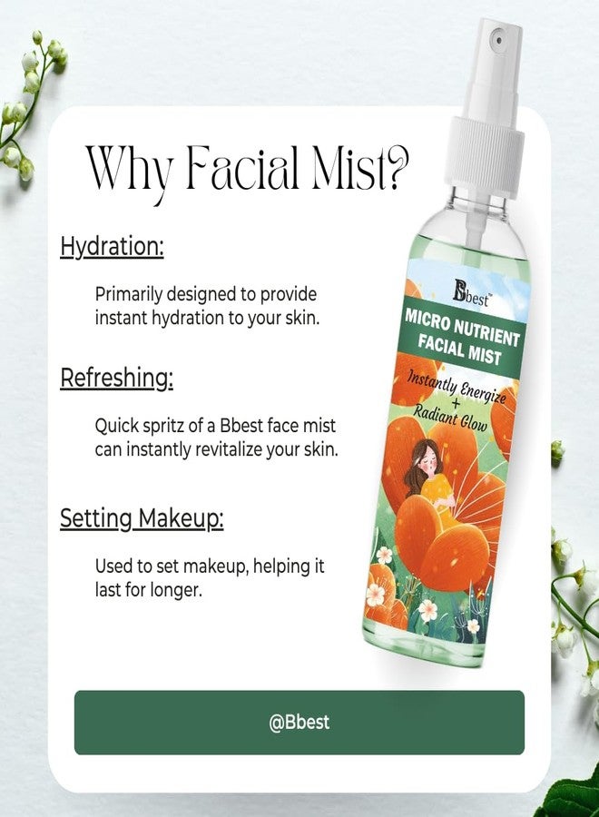 BBEST Micronutrient Face Mist & Toner 200 ml | Toner for glowing skin | Alcohol-Free Mist & toner for open pores Tightening | Women & Men - Image 5