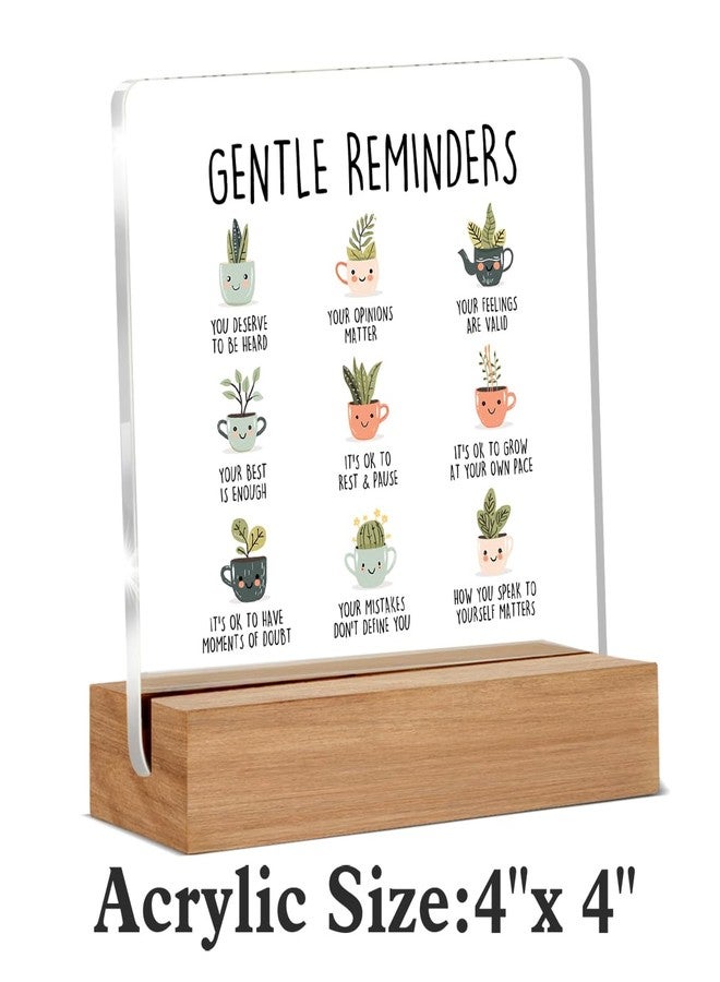WEZADUK Inspirational Mental Health Gifts for Women Men, Positive Affirmations Gifts, Gentle Reminders Therapy Office Decorative Signs Plaque for Desk - Image 2