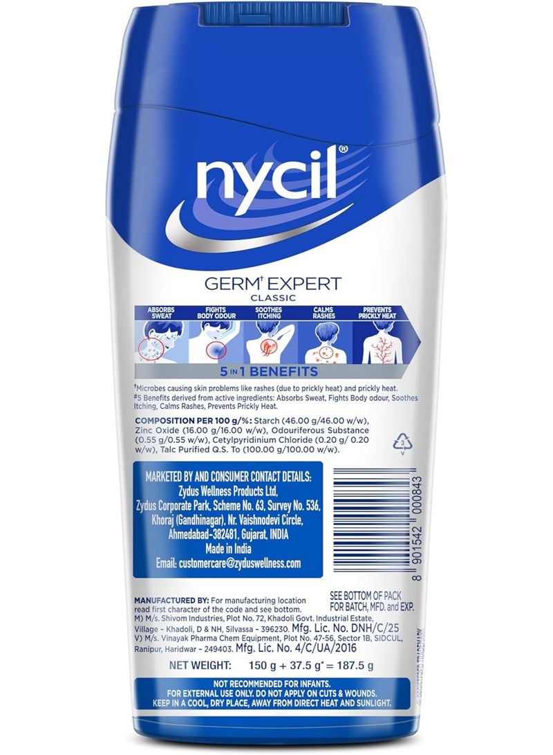 Nycil Germ Expert Powder - Classic 150 g (Get 25% Extra) - Image 2
