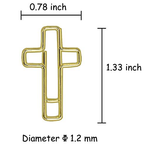 HiQin 50 PCS Gold Cross Paper Clips Bible Bookmark Clips, Bible Study Supplies Accessories for Women Mother - Image 3