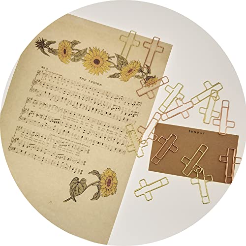 HiQin 50 PCS Gold Cross Paper Clips Bible Bookmark Clips, Bible Study Supplies Accessories for Women Mother - Image 5