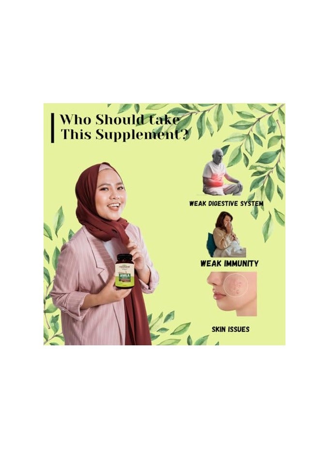 VedaOne Amla Indian Gooseberry Tablets, Natural Vitamin C and Antioxidant Supplement, 60 Count - Image 4