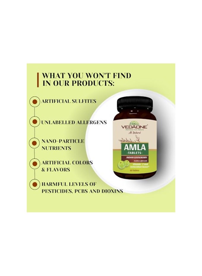 VedaOne Amla Indian Gooseberry Tablets, Natural Vitamin C and Antioxidant Supplement, 60 Count - Image 5
