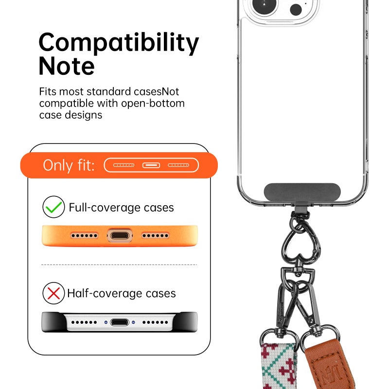 iWALK Colorful Multifunctional Phone Lanyard â€“ 0.7mm Ultra-Thin Metal Insert, Adjustable Anti-Lost Crossbody Neck Strap, Compatible for iPhone Android Smartphones - Image 3