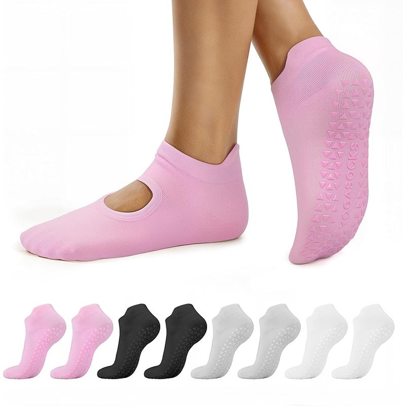 ALLIVE Pilates Socks for Women, Bamboo Fiber Breathable Non Slip Grip Yoga & Barre Dance Gym Workout Socks, Studio & Home Use - Image 1