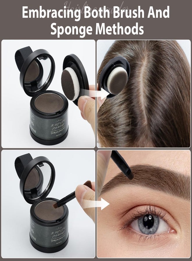Comdian 2 Pack Hairline Powder for Women and Men, Used to Root Touch Up Hair Color, Thinning and Gray Hair Coverage and Bald Spots Coverage, Dark Brown - Image 2