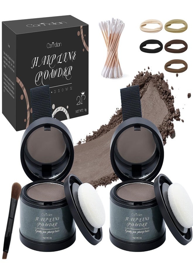 Comdian 2 Pack Hairline Powder for Women and Men, Used to Root Touch Up Hair Color, Thinning and Gray Hair Coverage and Bald Spots Coverage, Dark Brown - Image 1