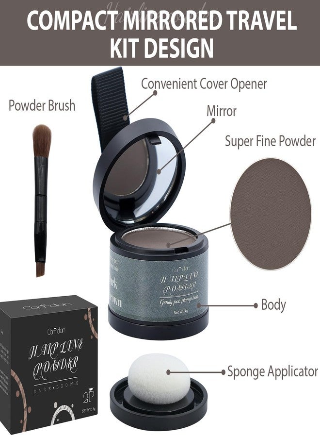 Comdian 2 Pack Hairline Powder for Women and Men, Used to Root Touch Up Hair Color, Thinning and Gray Hair Coverage and Bald Spots Coverage, Dark Brown - Image 4