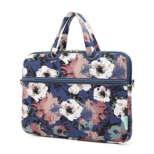 kayond Watercolor orchid Patten water resistant Laptop Shoulder Messenger Bag Case Sleeve for 14 Inch 14.1 Inch Laptop,Laptop Briefcase - Image 3