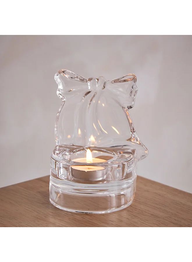 Home Box Ezra Clear Glass Tealight Candle Holder 8 x 10.2 x 7 cm
