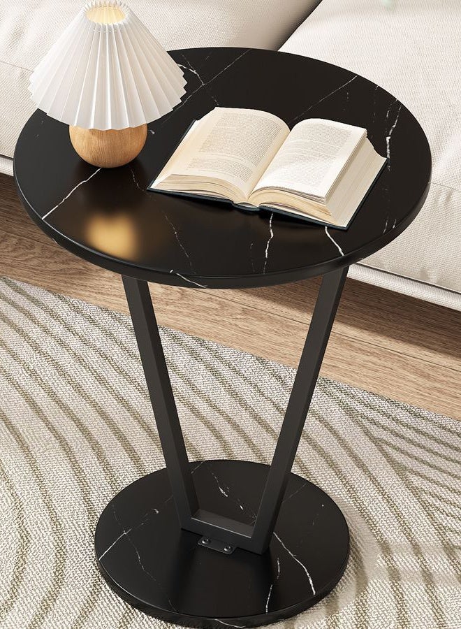 X spring Black Coffee Table Simple Modern Round Service End Table Storage Small Bedside Sofa Table White For Home Living Room - Image 3