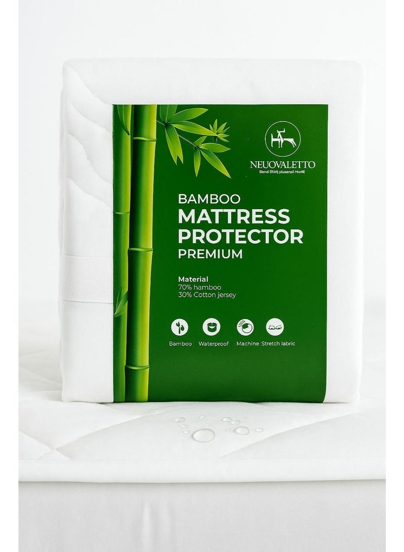 نيوفالييتو واقي مرتبة مقاوم للماء مصنوع من الخيزران والقطن الصديق للبيئةمقاس 200X200 (70% خيزران / 30% قطن) - Image 4