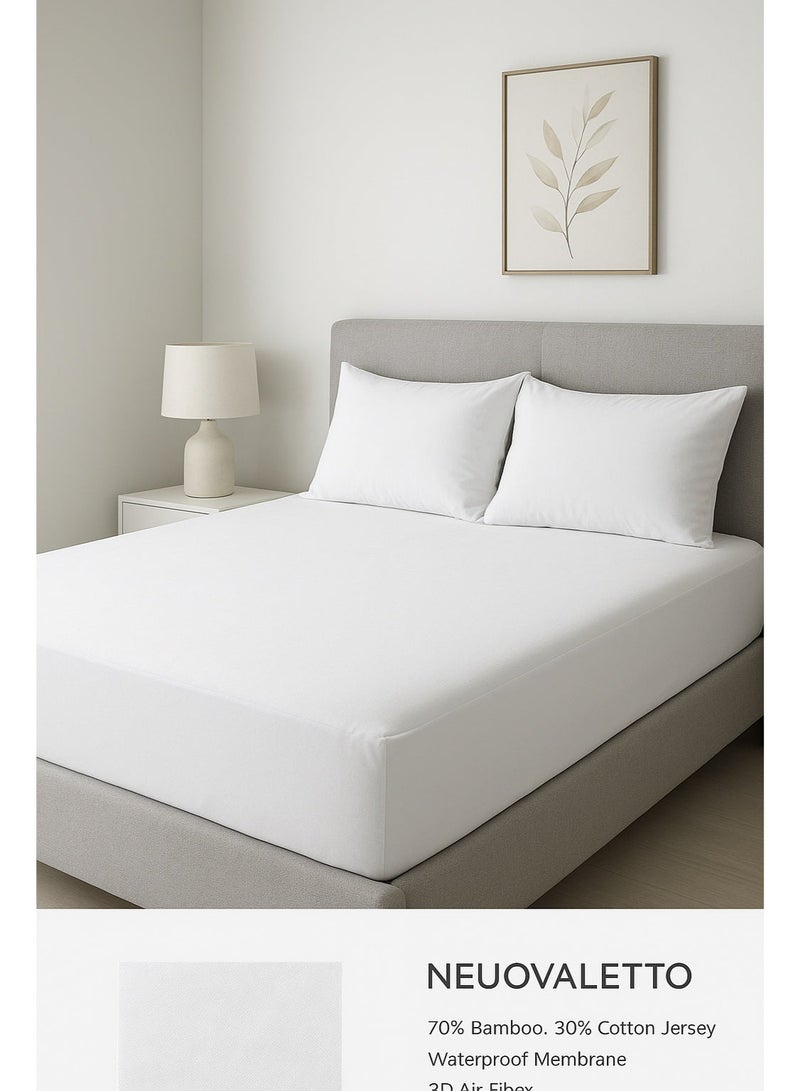 نيوفالييتو واقي مرتبة مقاوم للماء مصنوع من الخيزران والقطن الصديق للبيئةمقاس 200X200 (70% خيزران / 30% قطن) - Image 2