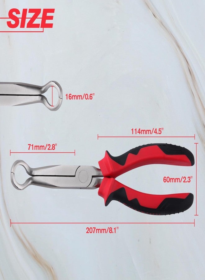 كماشة LEONTOOL 8 بوصة لمسكة الخرطوم - إزالة غطاء شمعة الإشعال المائل بفكين مسننين - حلقة أنف دائرية على شكل حرف O لإزالة حلقة الخرطوم ومشبك الكابل - أداة صيانة السيارات - Image 4