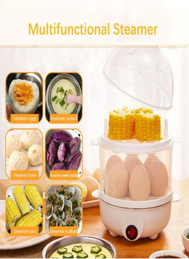 Generic - Egg Cooker 14 Egg Capacity Electric Egg Cooker Perfect Hard Boiled Egg Maker with Timer for Hard Boiled Eggs, Steaming Shelf for Bread and Vegetables - Image 1