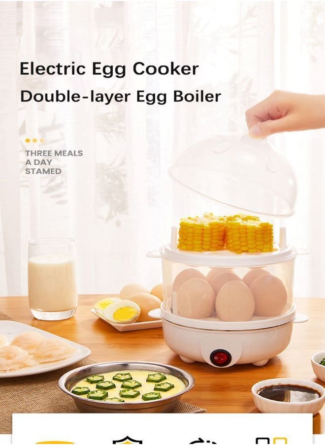 Generic - Egg Cooker 14 Egg Capacity Electric Egg Cooker Perfect Hard Boiled Egg Maker with Timer for Hard Boiled Eggs, Steaming Shelf for Bread and Vegetables - Image 1
