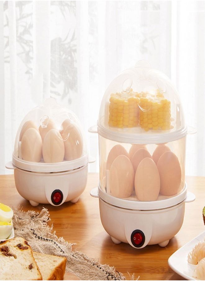 Generic - Egg Cooker 14 Egg Capacity Electric Egg Cooker Perfect Hard Boiled Egg Maker with Timer for Hard Boiled Eggs, Steaming Shelf for Bread and Vegetables - Image 1