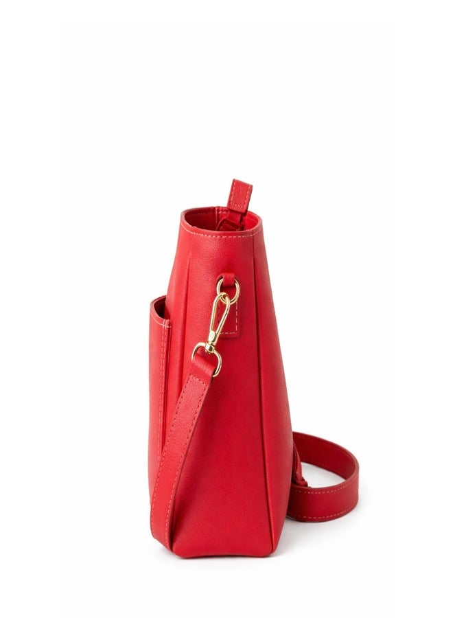 IMARS Premium Vegan Leather Multi-Strap Sling Bag | Compact Crossbody with Dual Detachable Straps - Red - Image 4