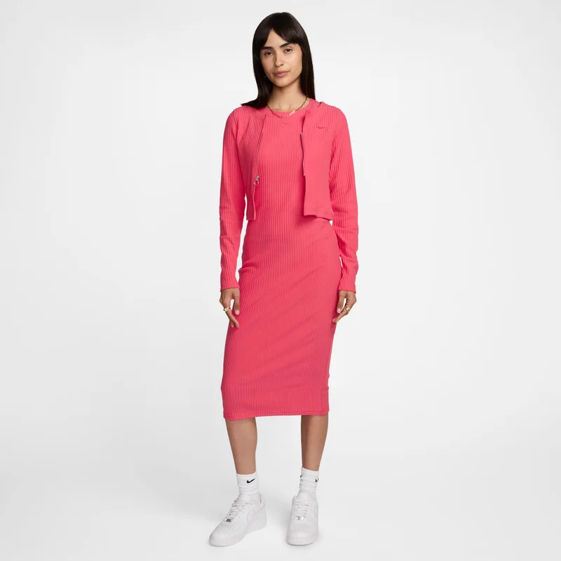 Nike Pink Women's Sportswear Chill Full-Zip Cardigan for Women | Best Price UAE