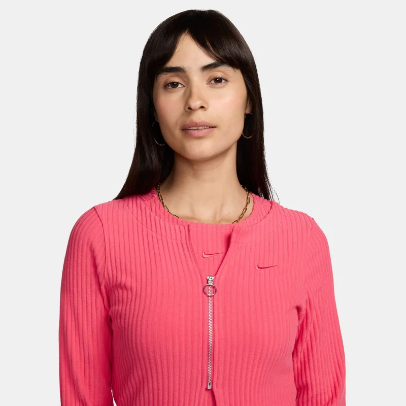 Nike Pink Women's Sportswear Chill Full-Zip Cardigan for Women | Best Price UAE