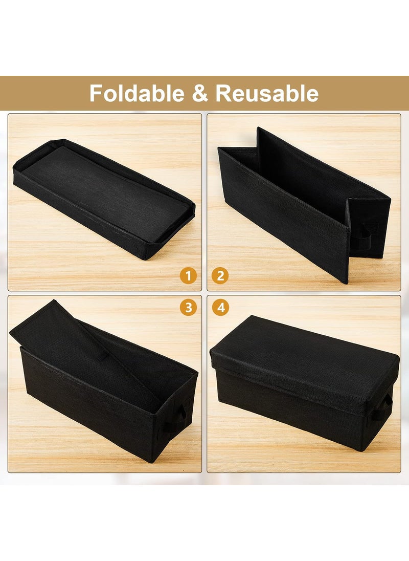 Moukeren Moukeren 6 Pcs DVD Storage Box with Lids and Handles132 x 59 x 53 Inch Cd Storage Box Nonwoven Fabric Vinyl Record Holder CD Case Container Holds 165 DiscsBlack  - Image 3