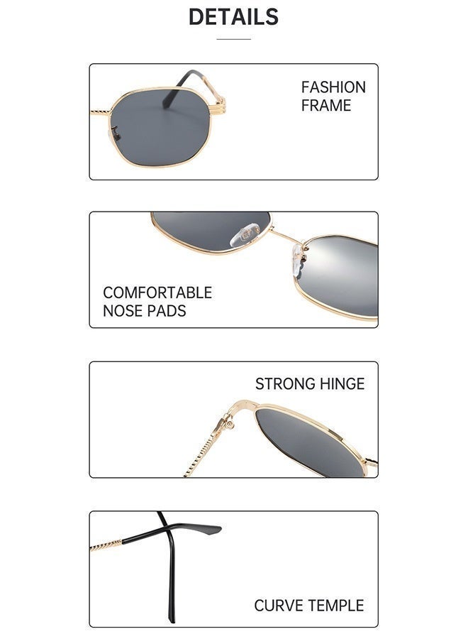 سِيكجُوك نظارات شمسية مربعة للرجال والنساء بإطار معدني كلاسيكية وعصرية - نظارة ونظاره شمسيه رجالية ونسائية ذات طابع تراثي أنيقة. نضارات شمسيه نسائيه ونساءيه ورجاليه ورجالي ونضرات رجال النظارات الشمسية توفر حماية من الأشعة فوق البنفسجية 400 أسود - Image 4